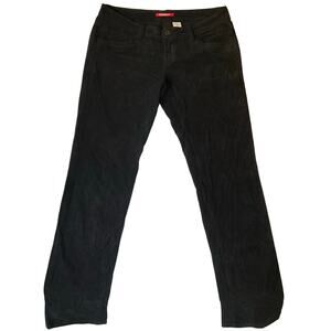 Unionbay Women Corduroy Pants size 9 Black Low Rise Stretch Slim Fit